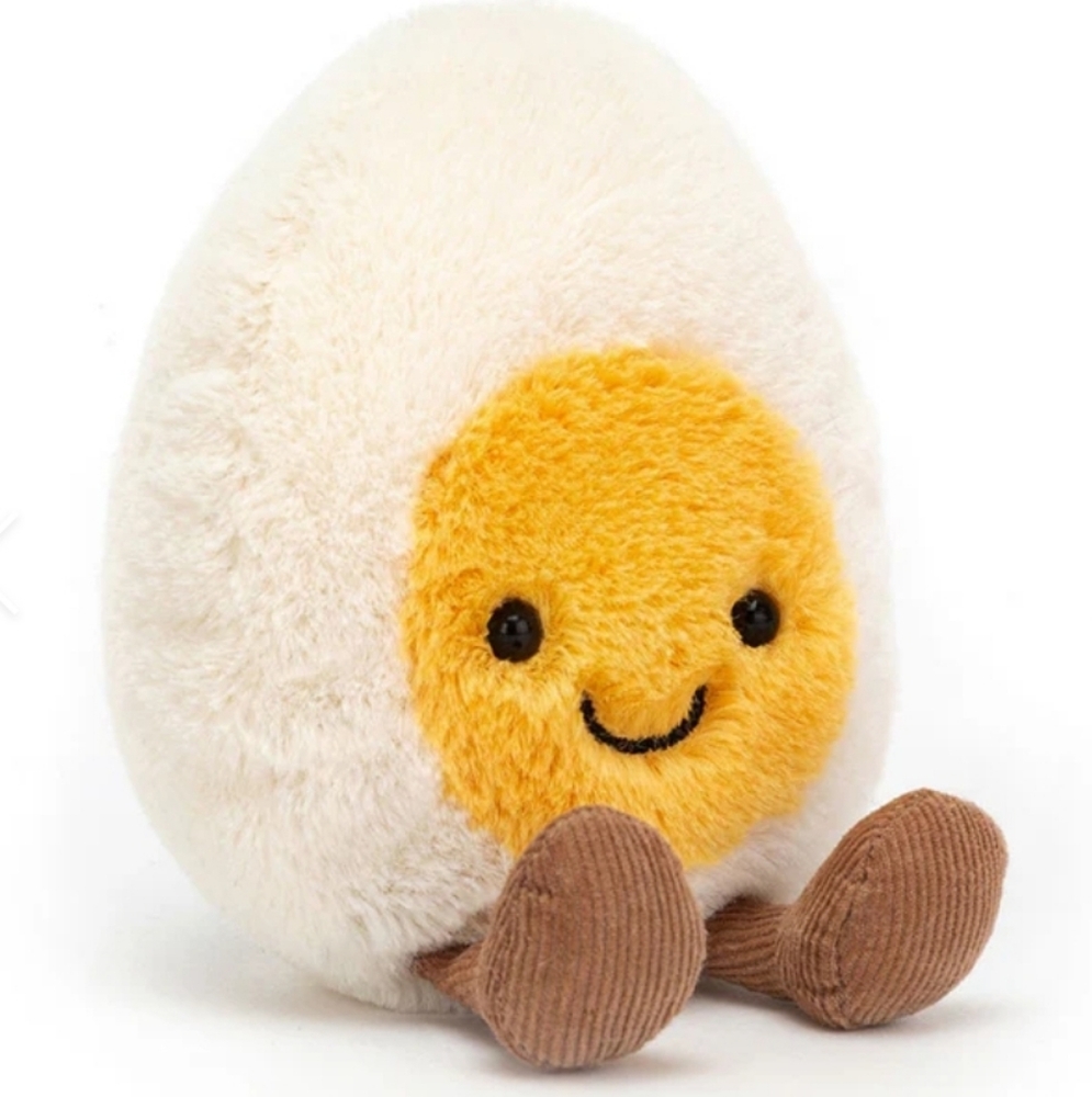 Jellycat Amuseable Happy Boiled Egg 6x3" Soft & Plush BNWT Authentic